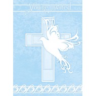 Blue Dove Cross Invitations